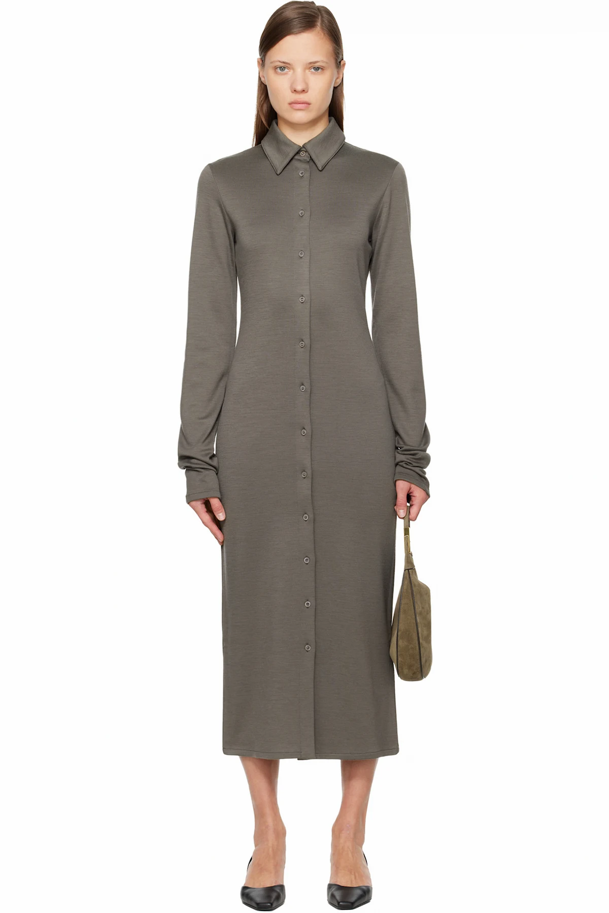 Gray Polar Midi Dress