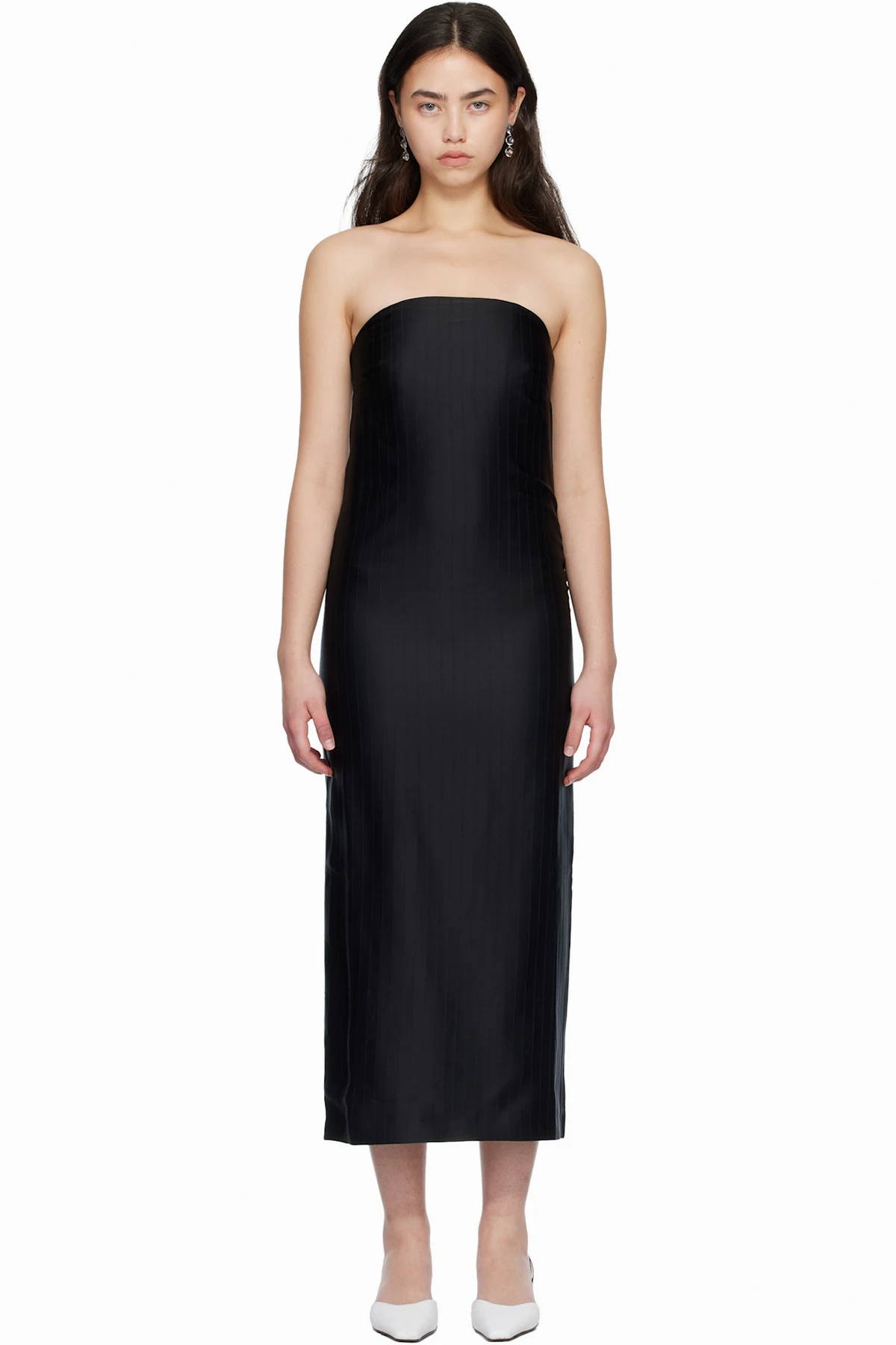 Black GIULIA Bustier Midi Dress