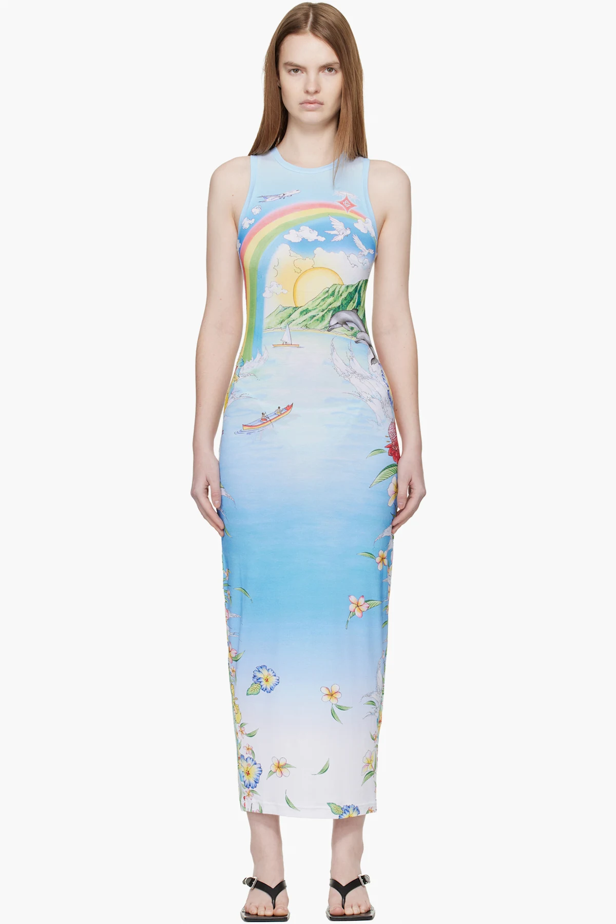 Multicolor Graphic Maxi Dress