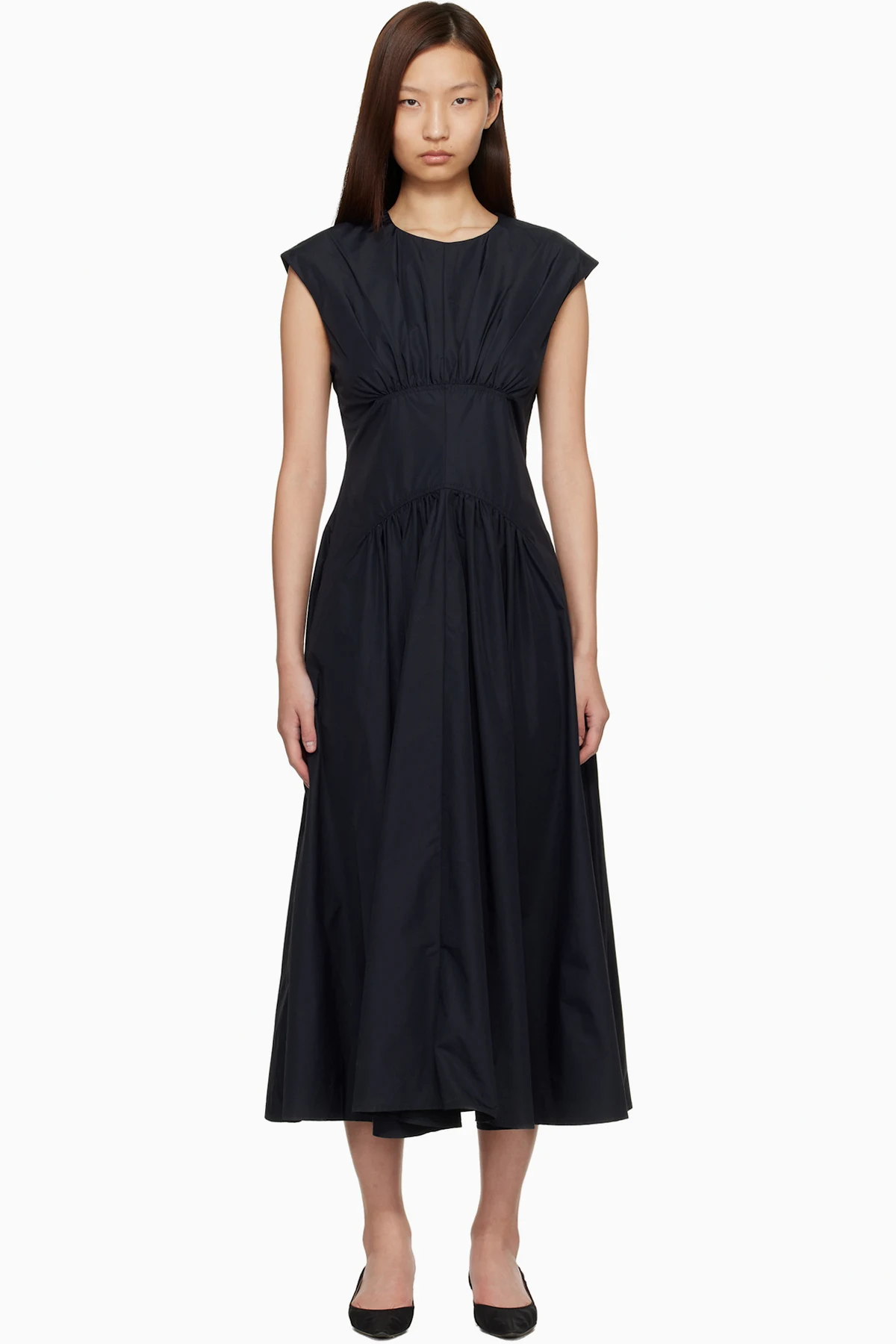 Black Proenza Schouler White Label Nyssa Midi Dress