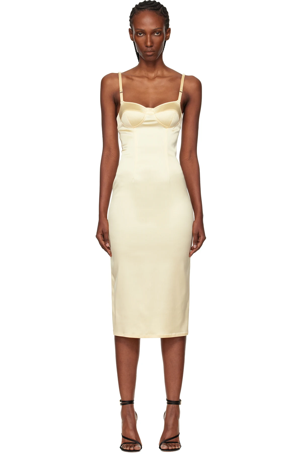 Yellow Lingerie Midi Dress