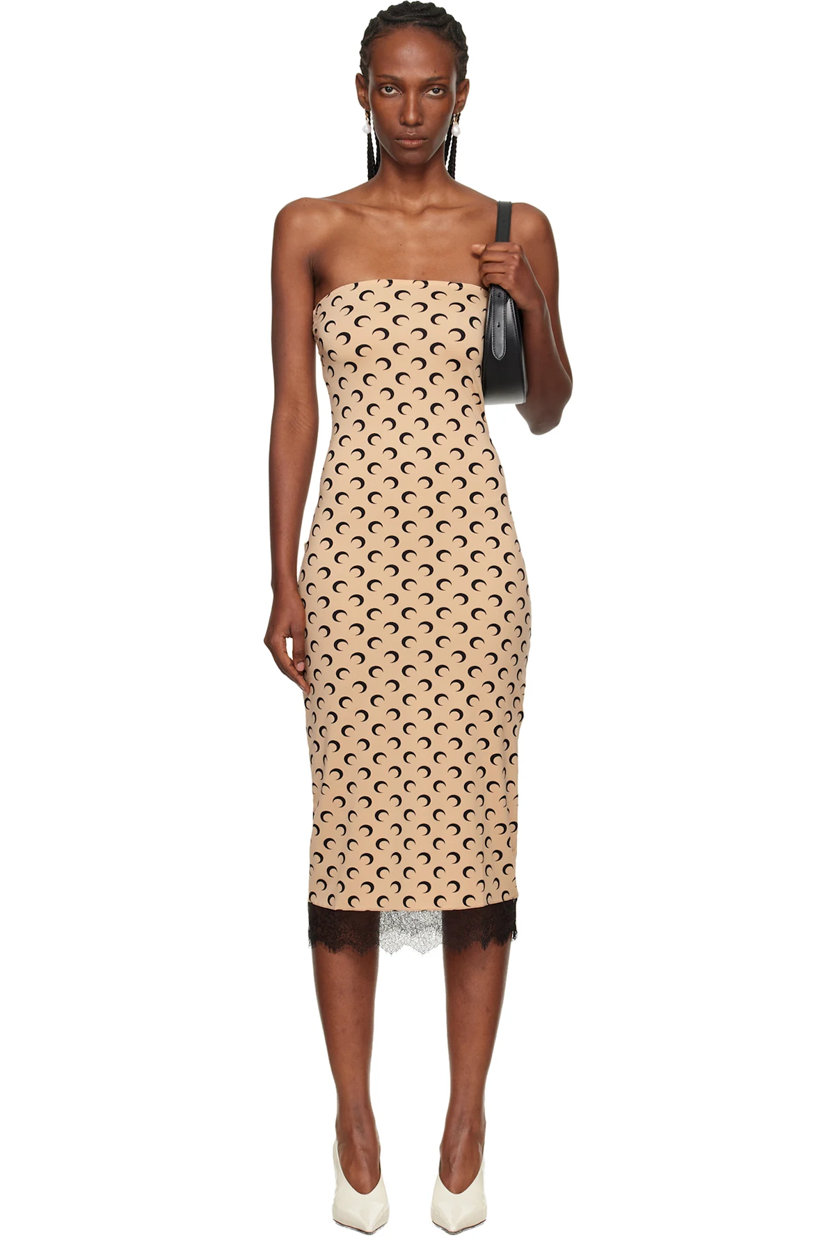 Tan Recycled Moon Jersey Bustier Midi Dress