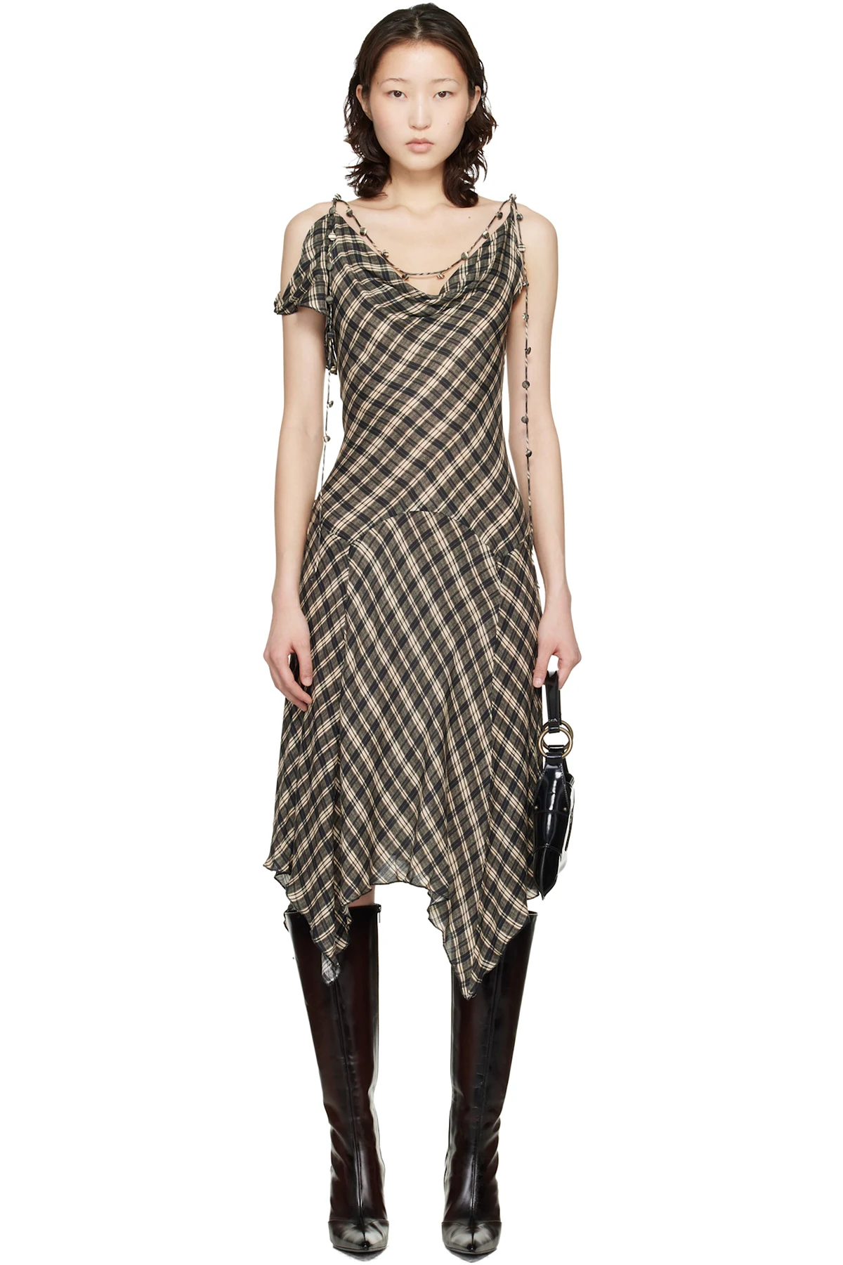 Black & Off-White Tess Midi Dress