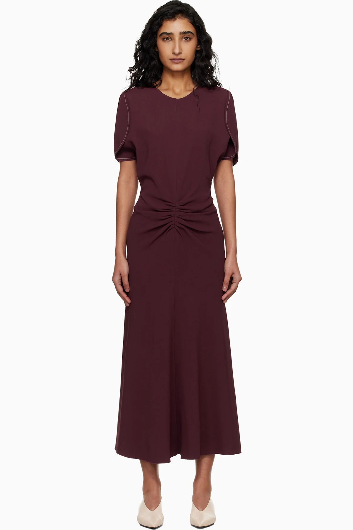 Burgundy Bela Midi Dress