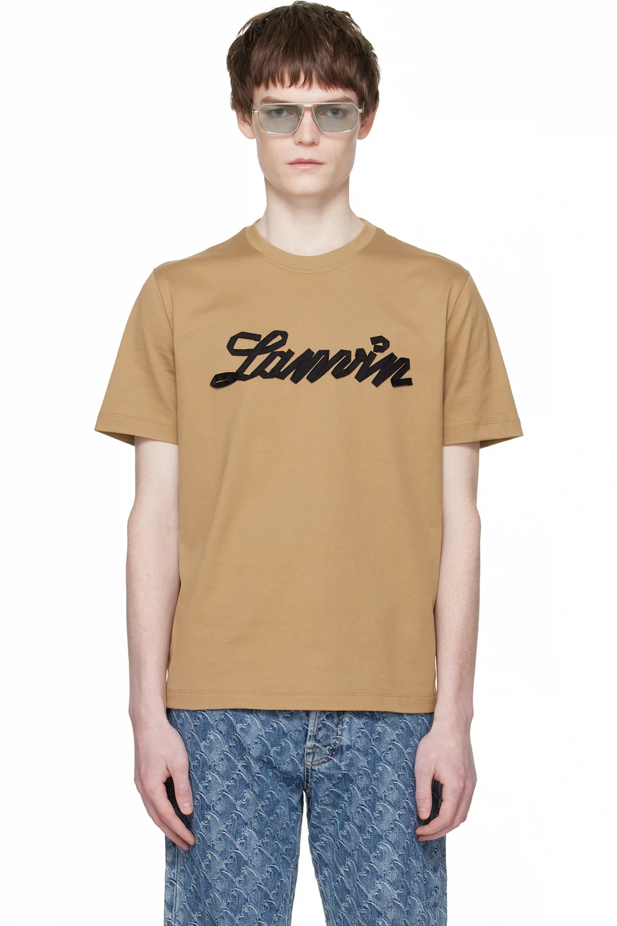 Tan 'Lanvin Ribbon' T-shirt