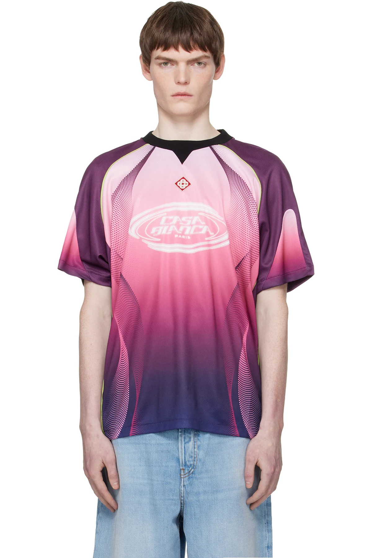 Purple Gradient Short Sleeve Football Jersey