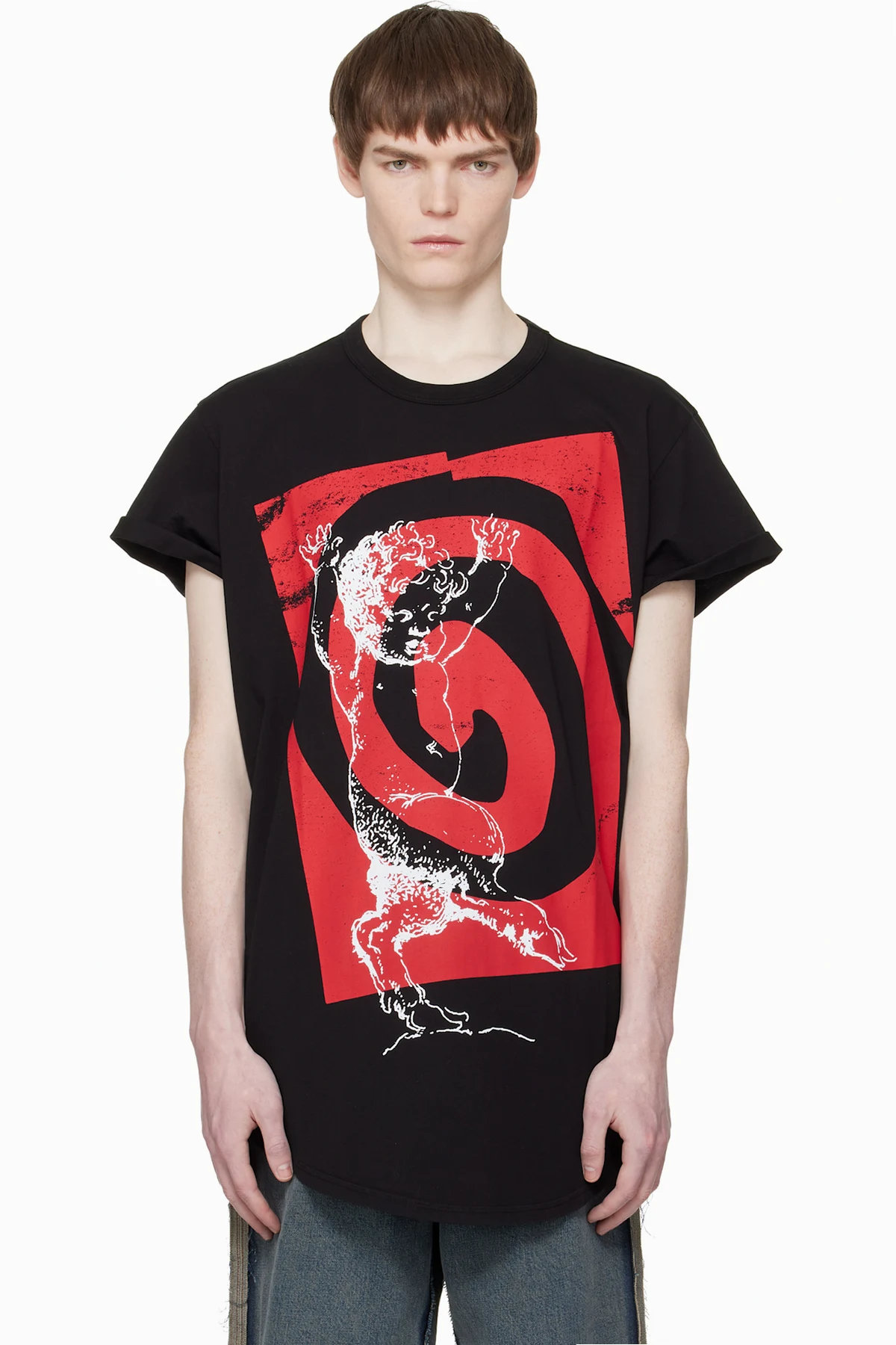 Black Swirl Longline T-shirt
