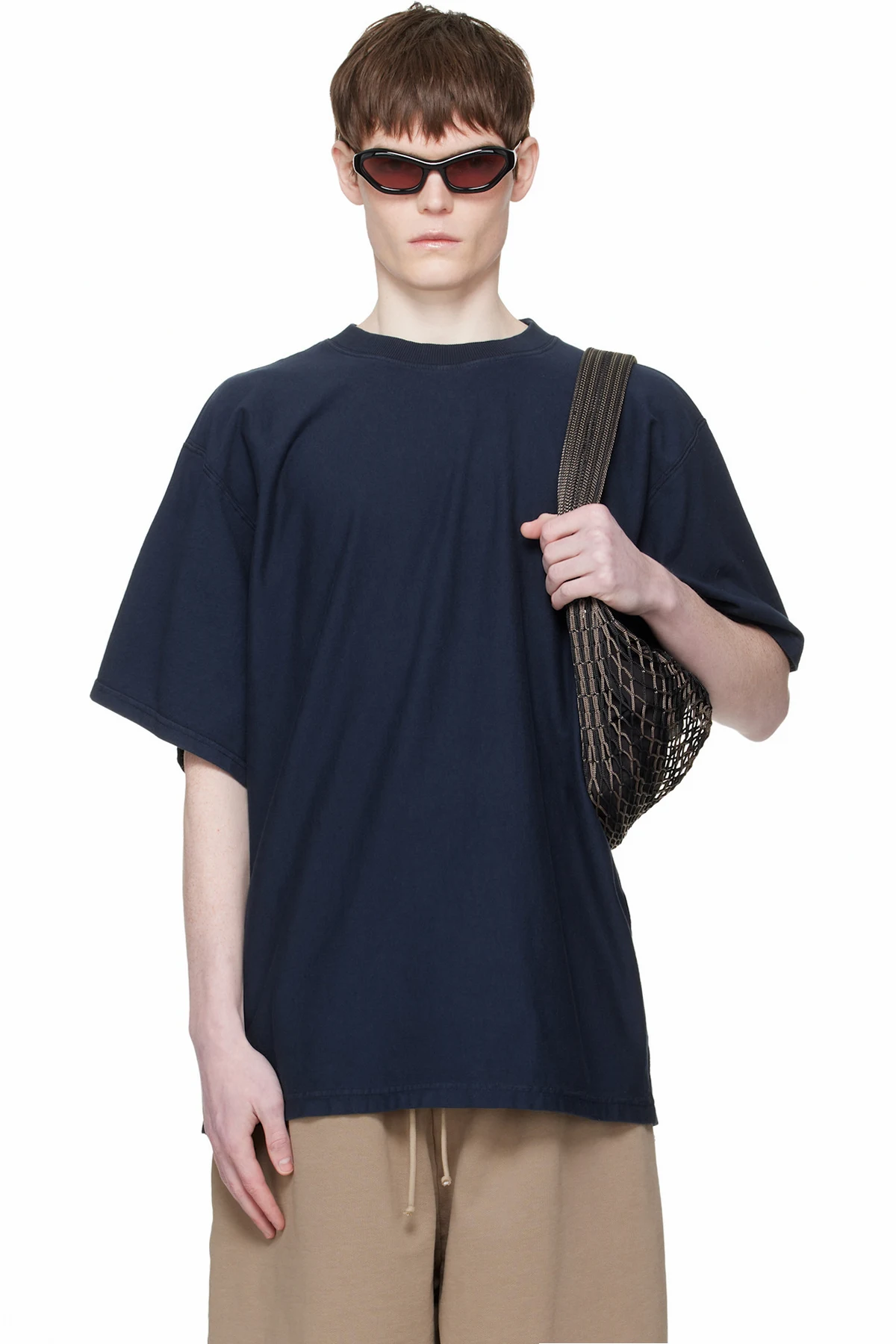 Navy Embroidered-Logo T-shirt