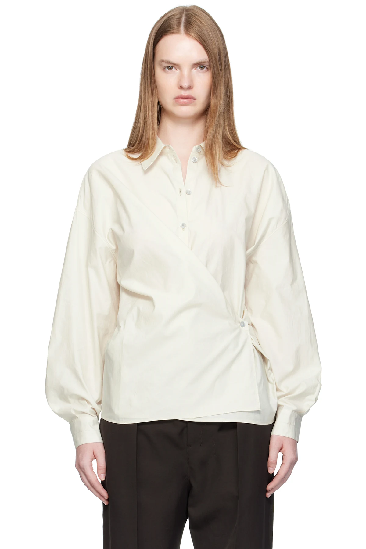 Off-White Straight Collar Twisted Shirt
