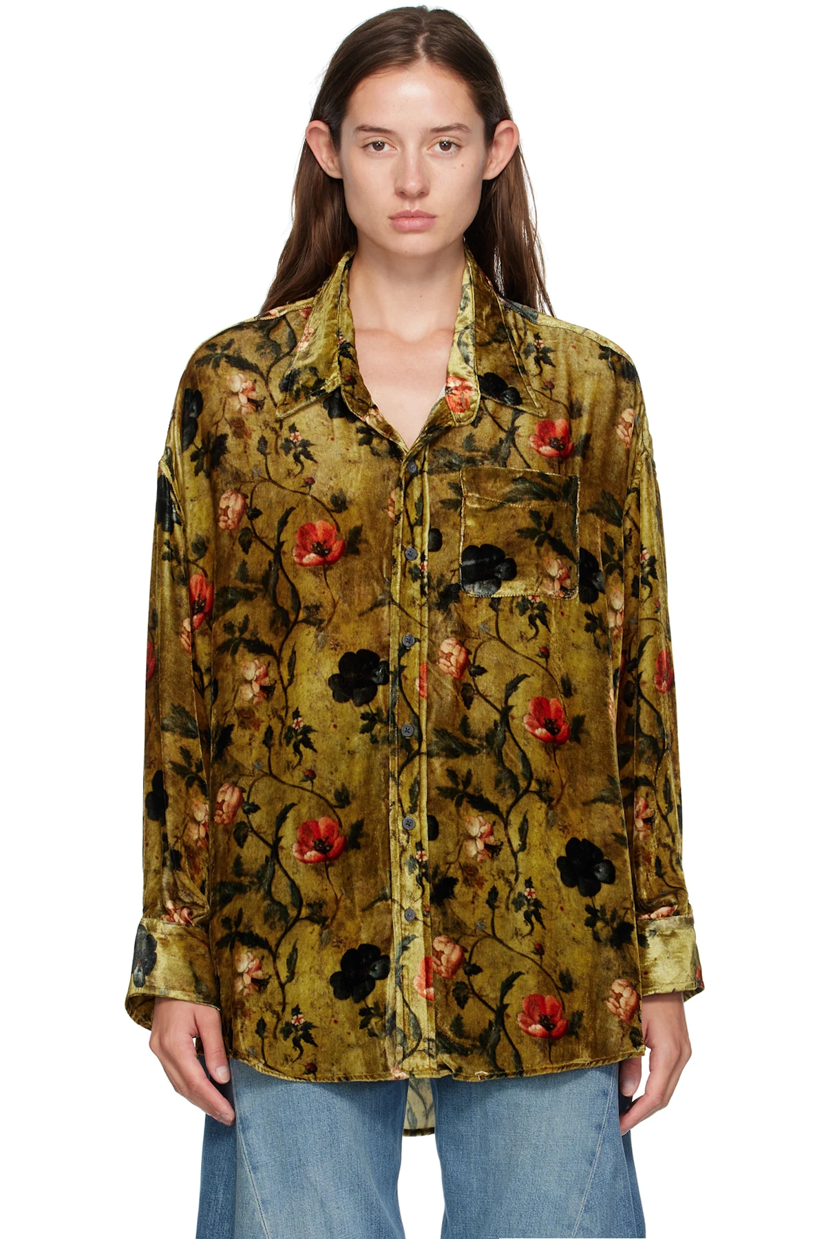 Yellow Drop Neck Shirt