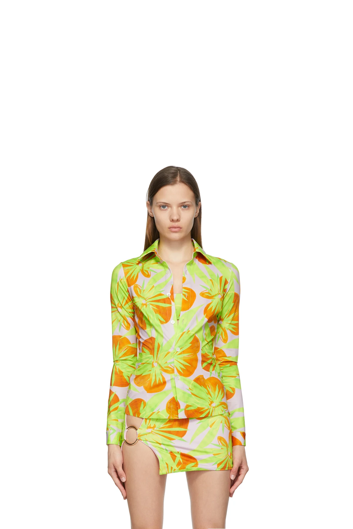 Pink & Green Nylon Jersey Shirt