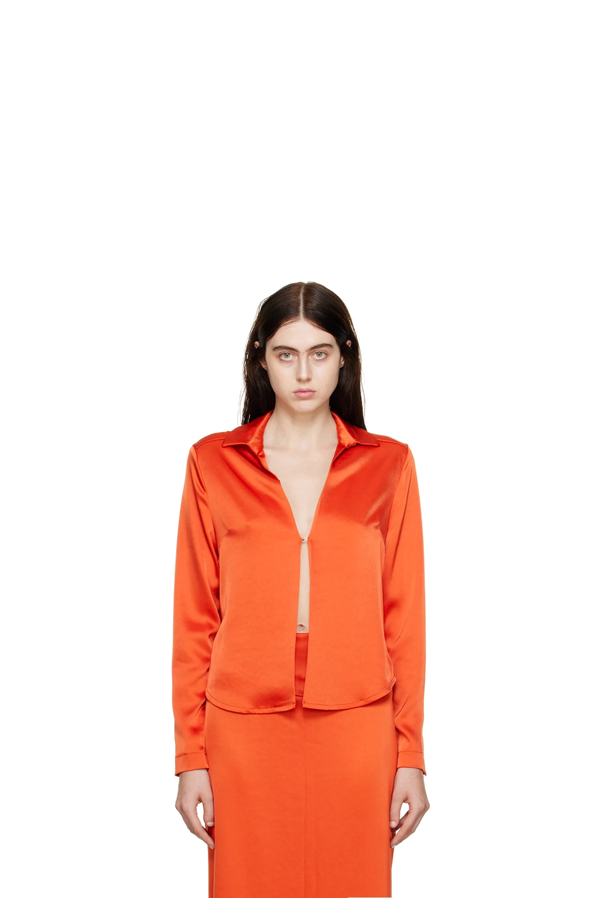 SSENSE Exclusive Orange Hook-Eye Shirt