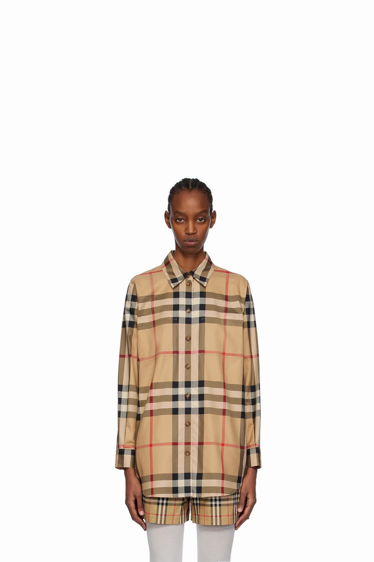 Beige Check Shirt