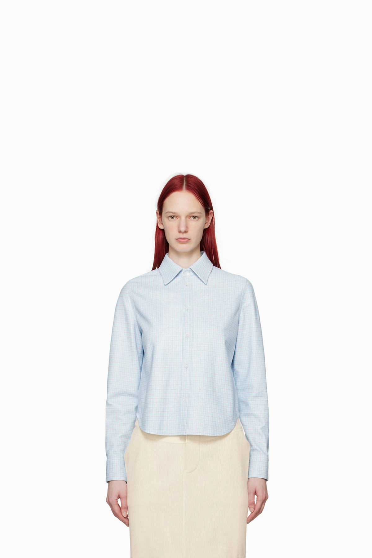 Blue Printed Leather Shirt