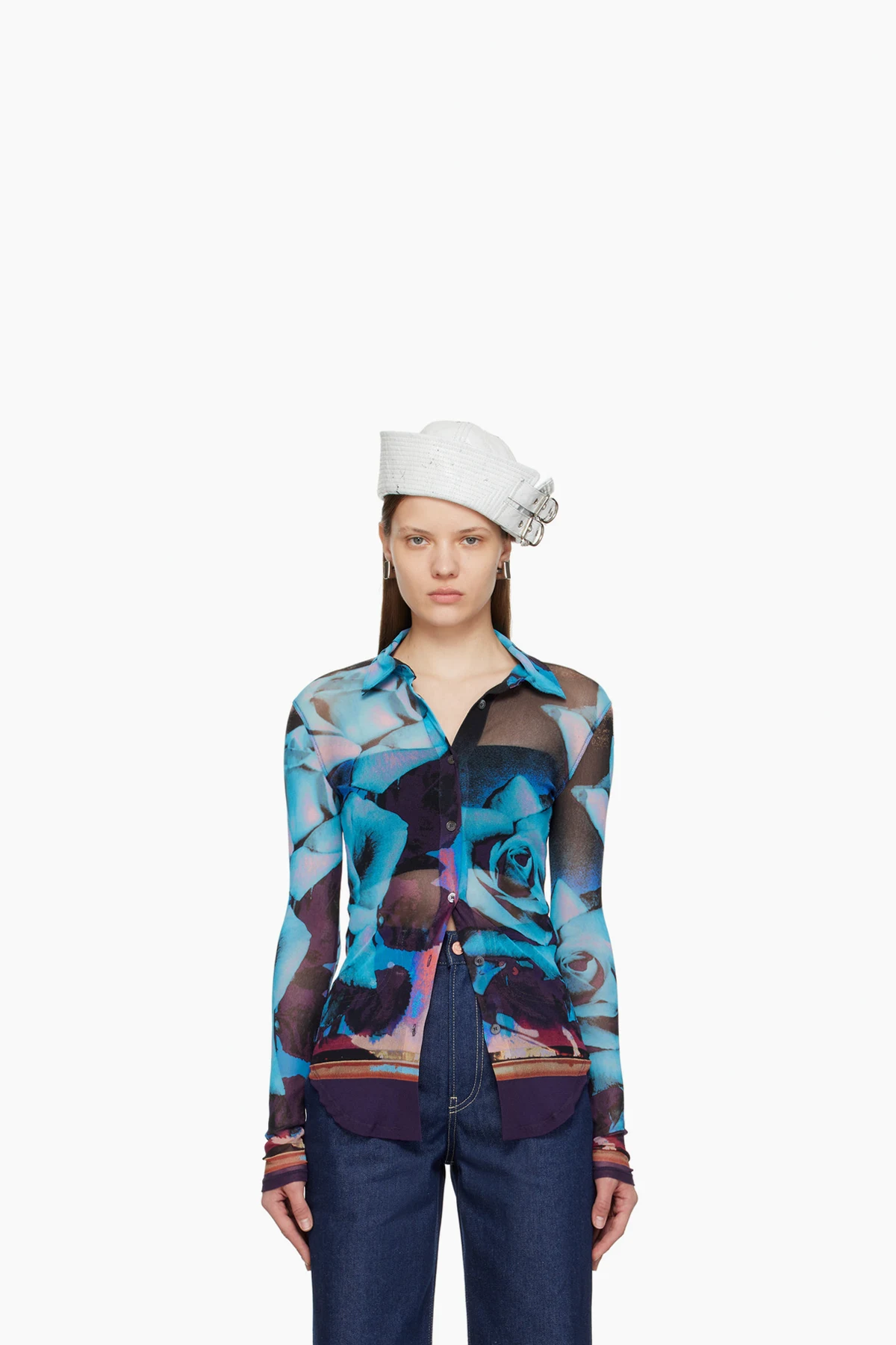 Blue & Purple Roses Shirt