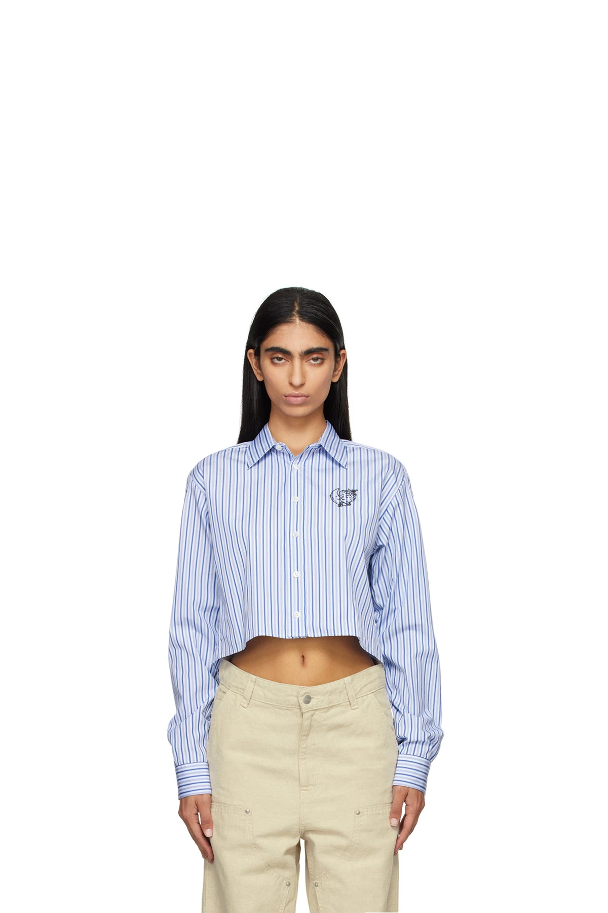 Blue Cropped Shirt