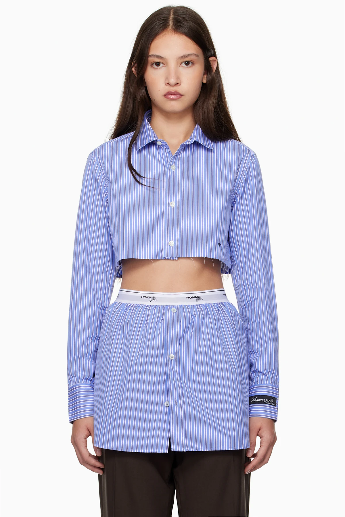 Navy Super Cropped Shirt