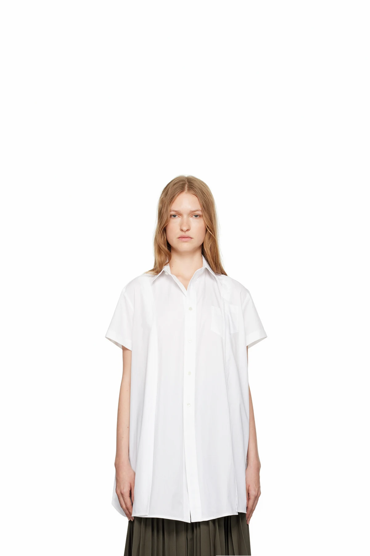 White Paneled Shirt