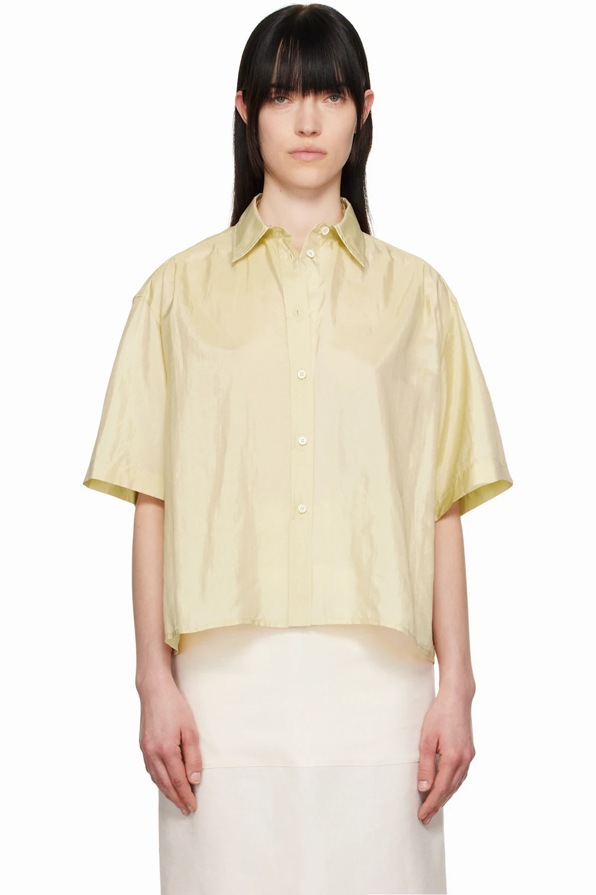 Yellow Spread Collar Shirt