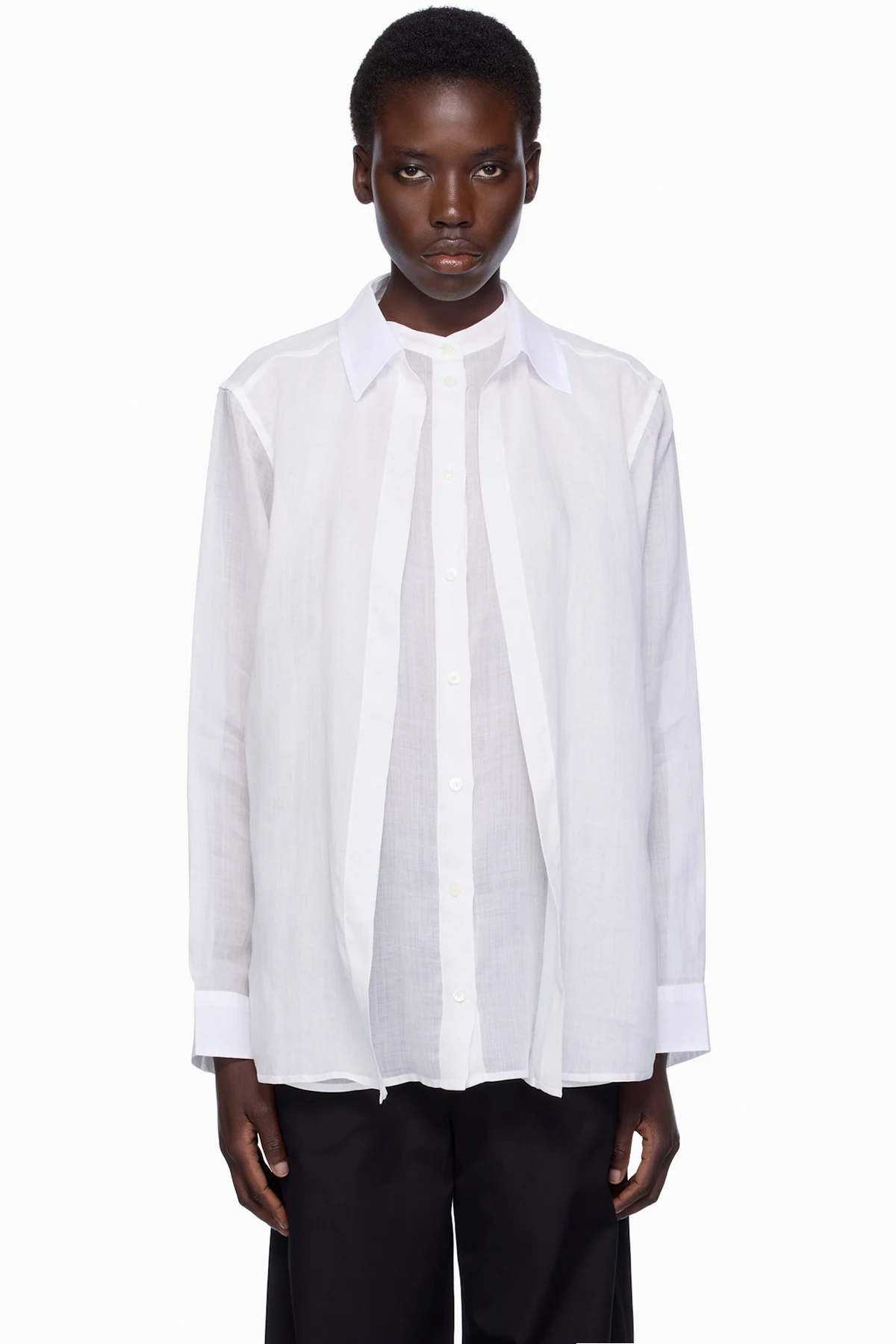 White Double Collar Shirt