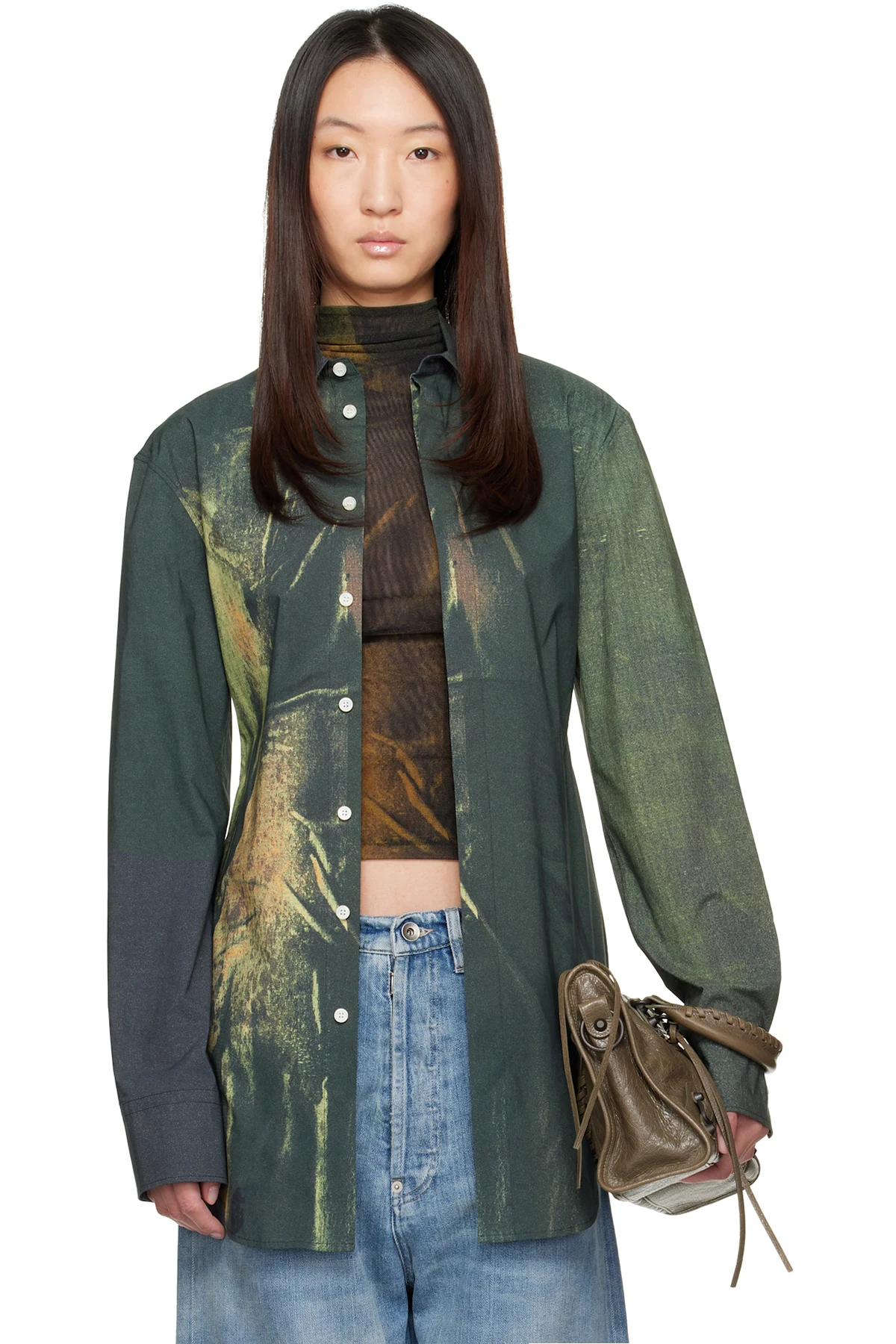 SSENSE Exclusive Green Printed Acid Water Shirt