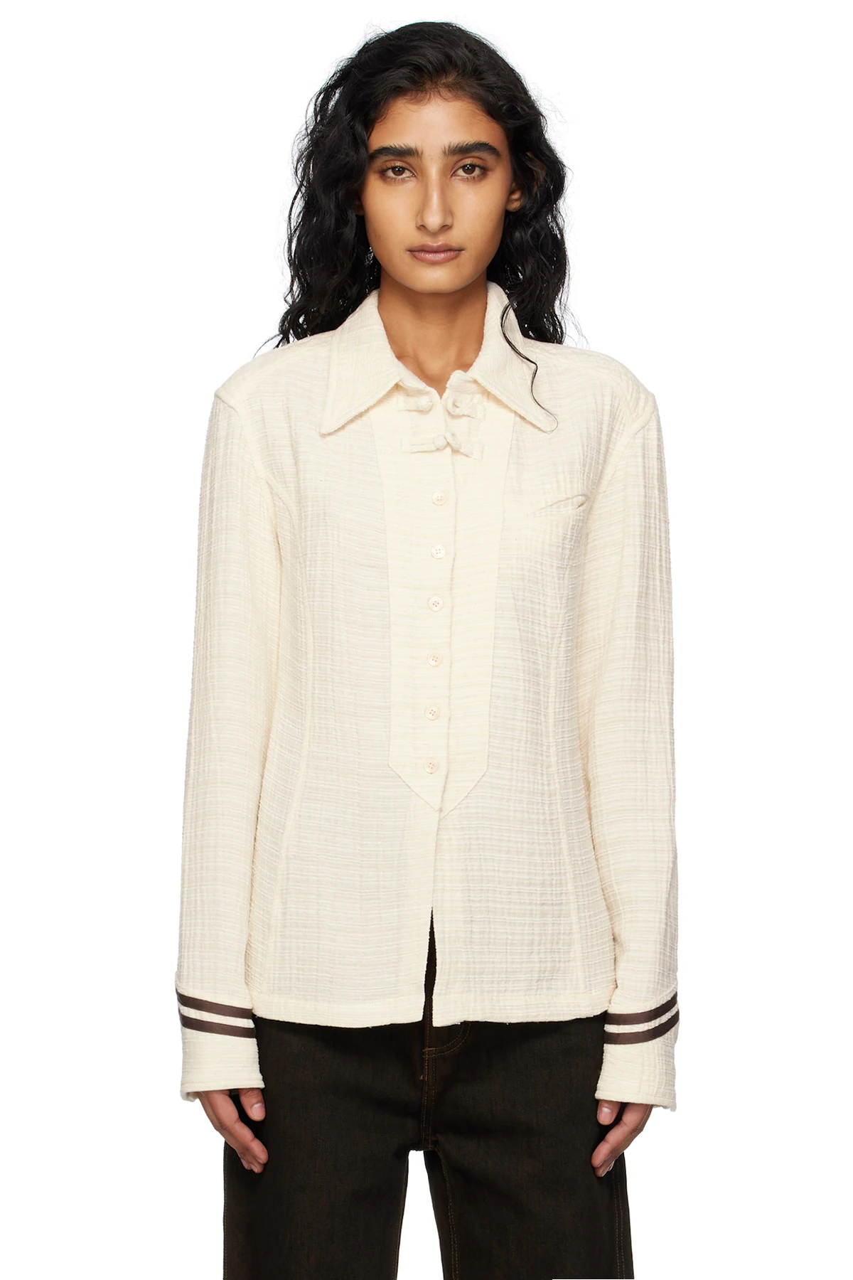 Beige Sailor Cuffs Shirt