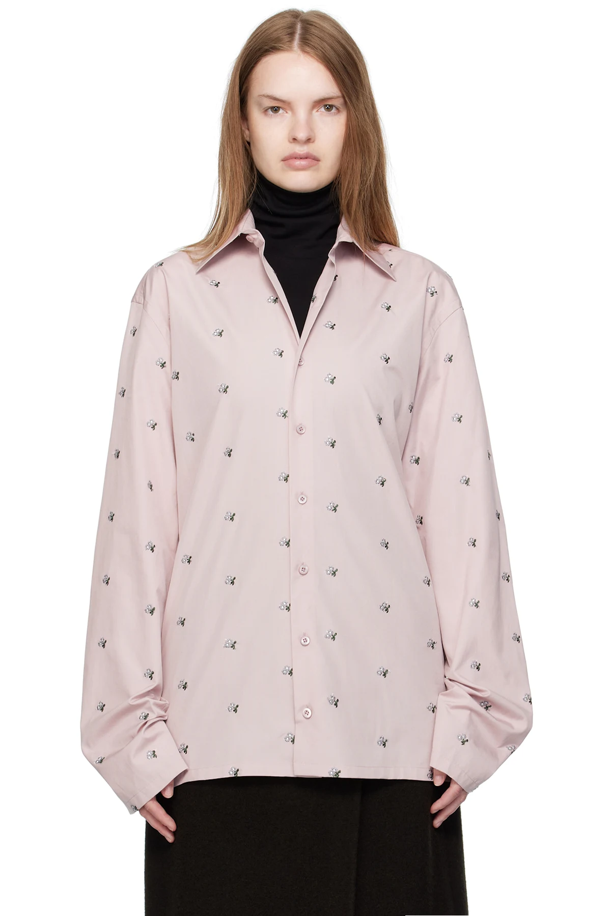 Pink Embroidered Shirt