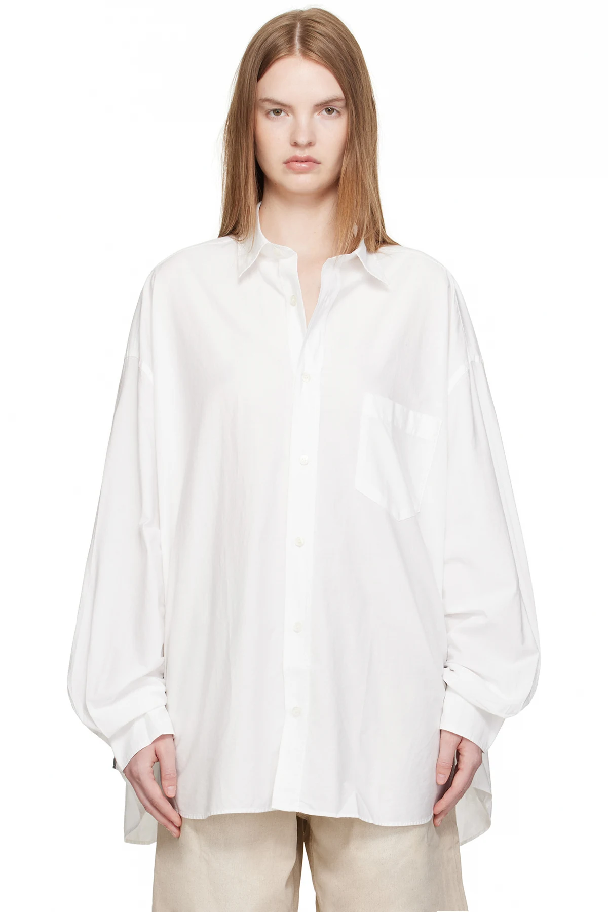 White Selvedge Logo Poplin Shirt