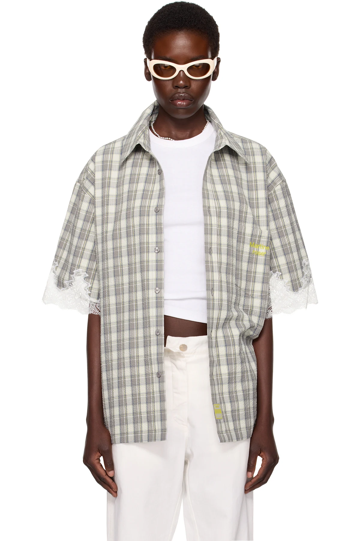 SSENSE Exclusive Gray Lace Shirt