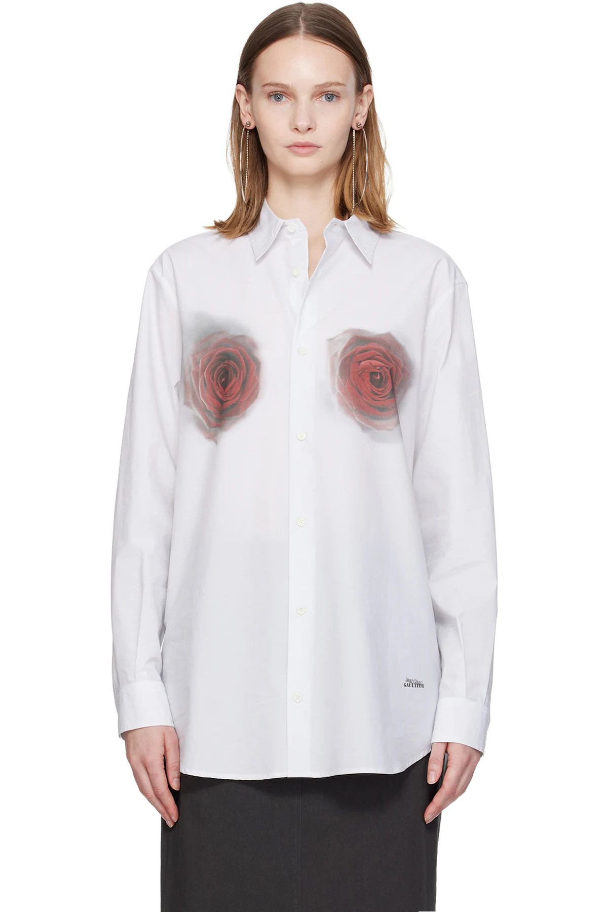 White 'The Blurry Roses Print' Shirt