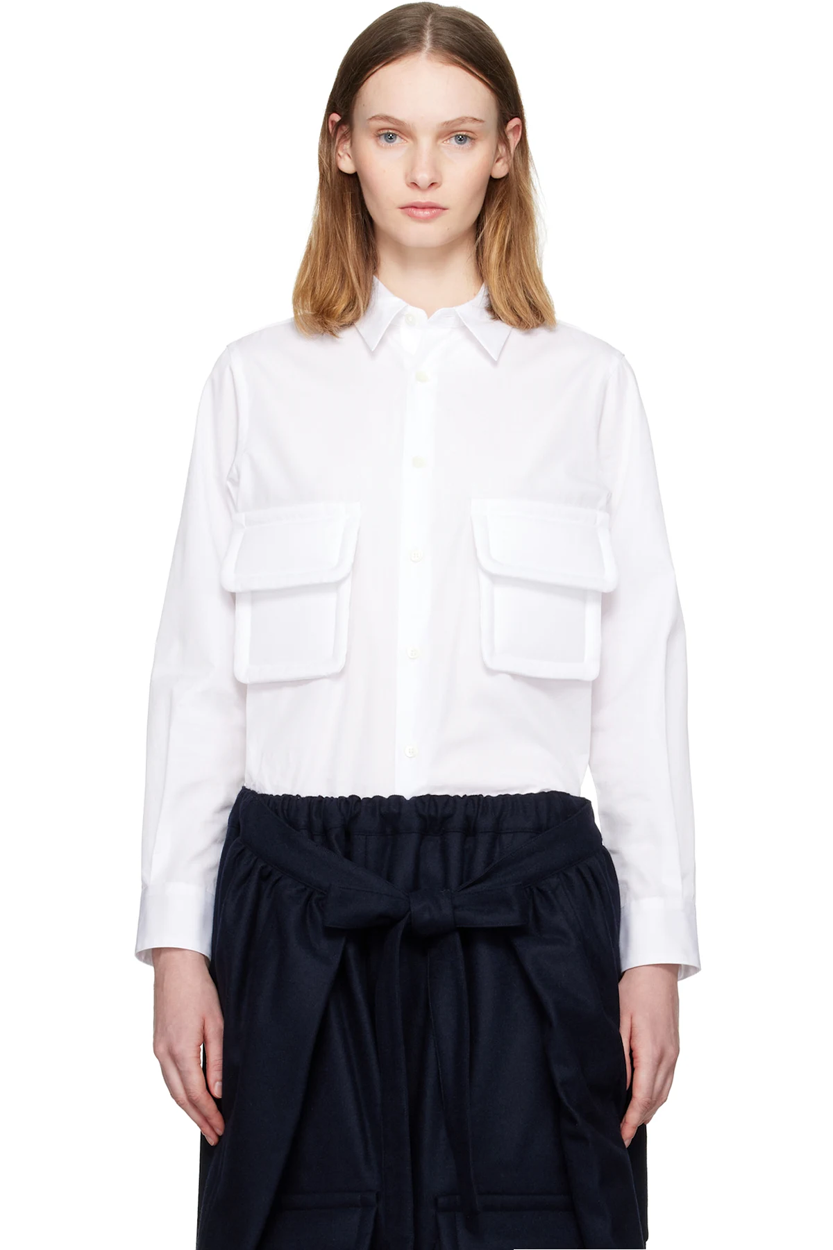 White Double Pocket Shirt
