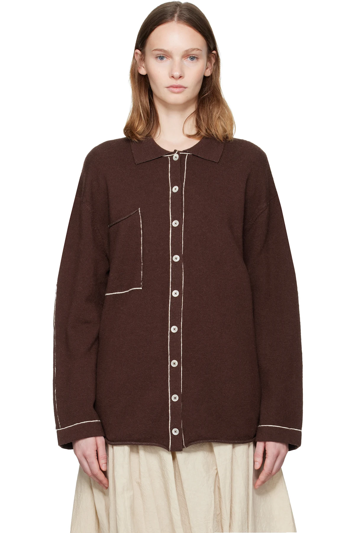 Burgundy Stitch Big Shirt