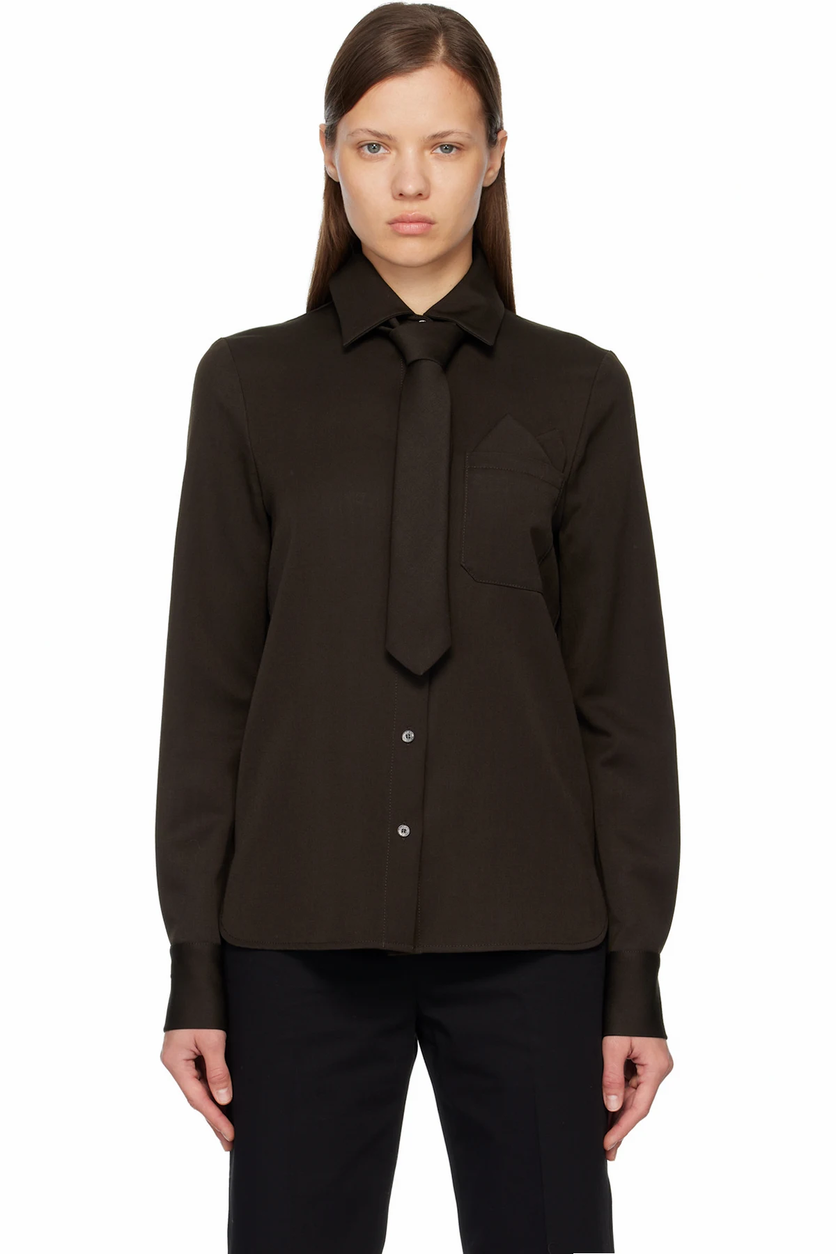 Brown Tie Shirt