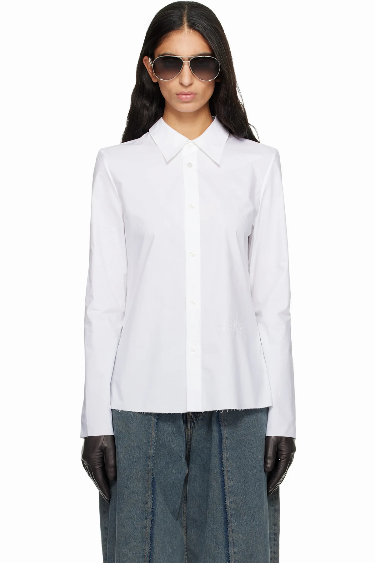 White Cotton Poplin Shirt