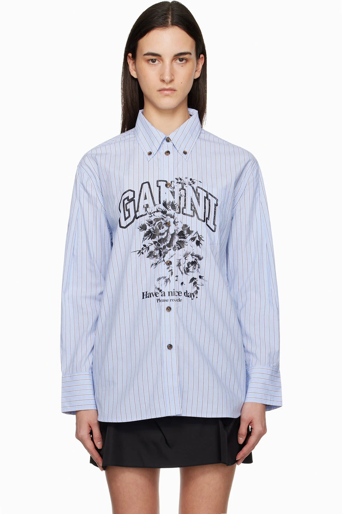 Blue Stripe Logo Shirt