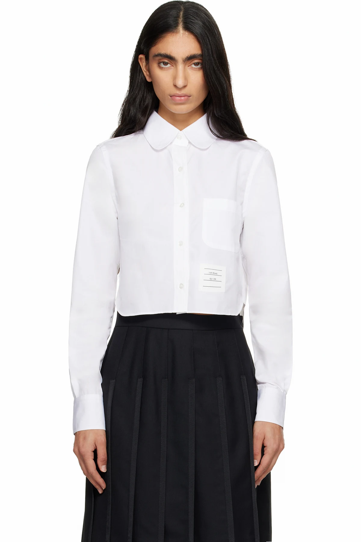 White Classic Poplin Cropped Shirt