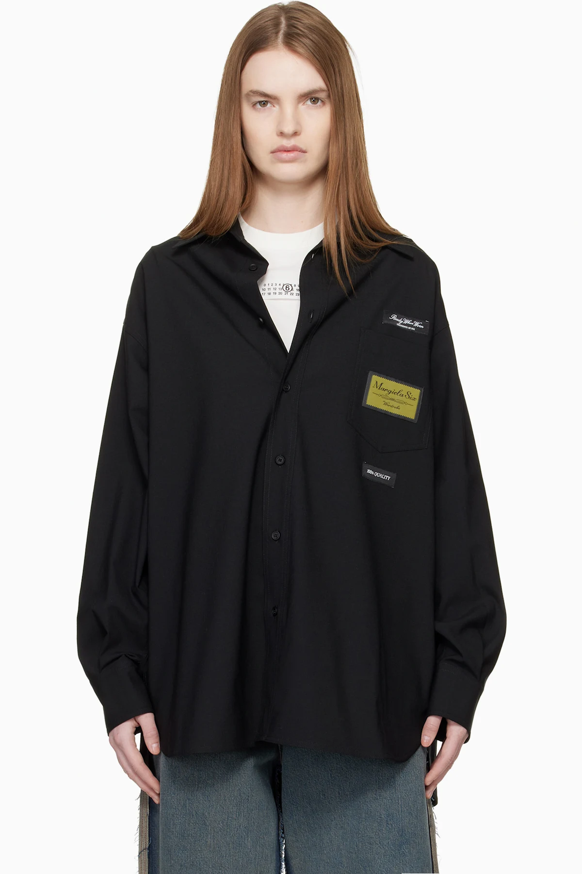 Black Tailored Wool-Blend Shirt