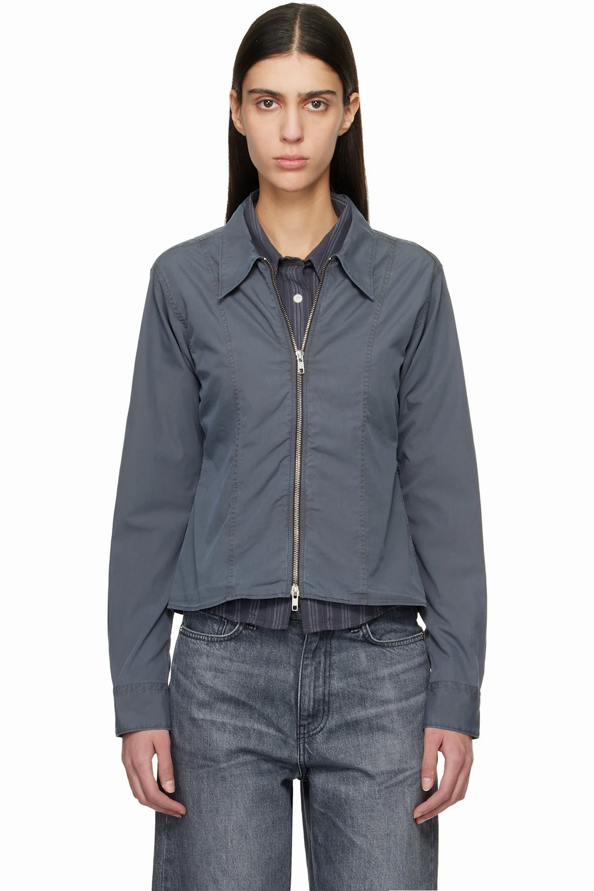 Gray Readers Zip Shirt