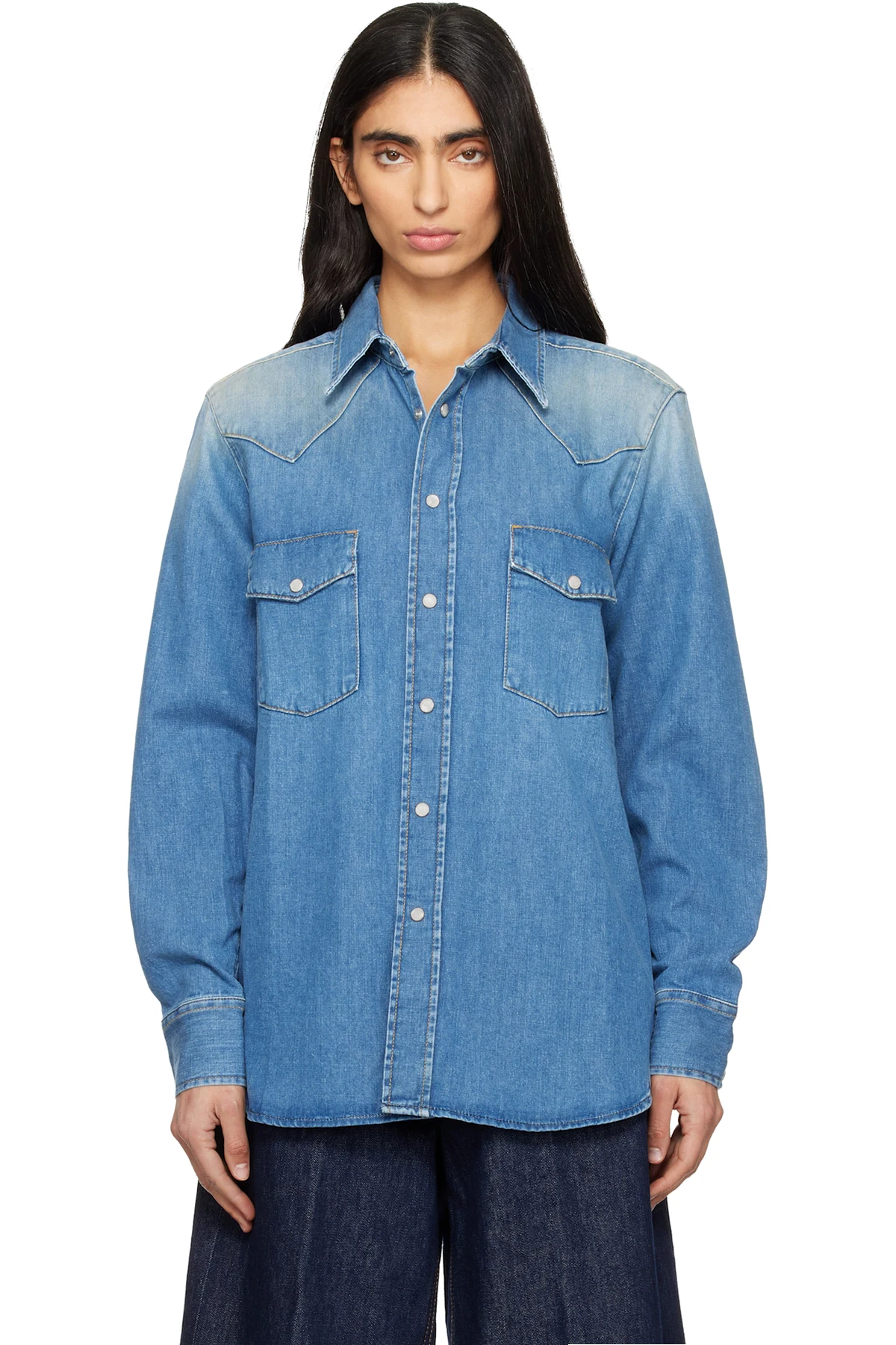 Blue Western Denim Shirt