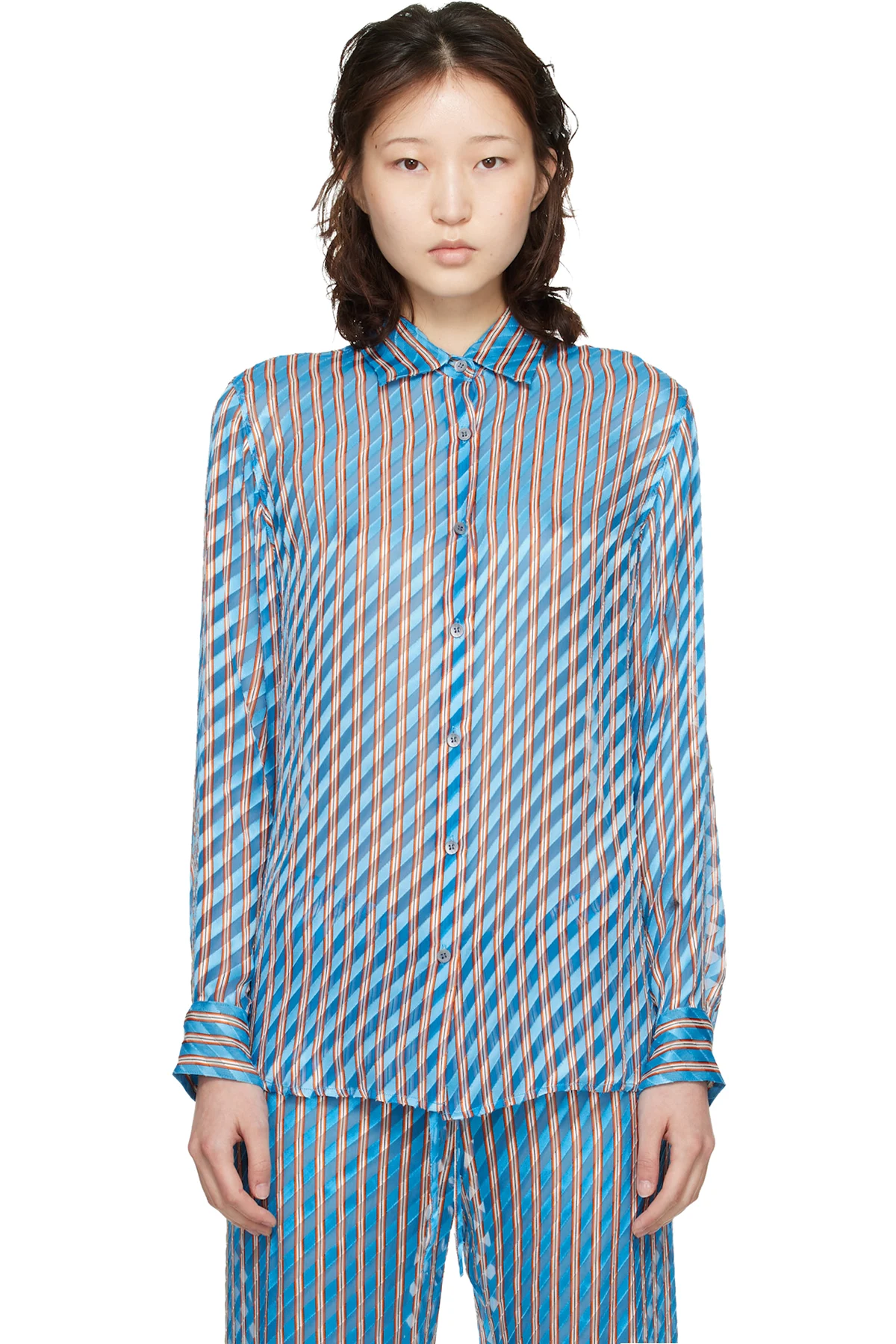 Blue Devoré Shirt