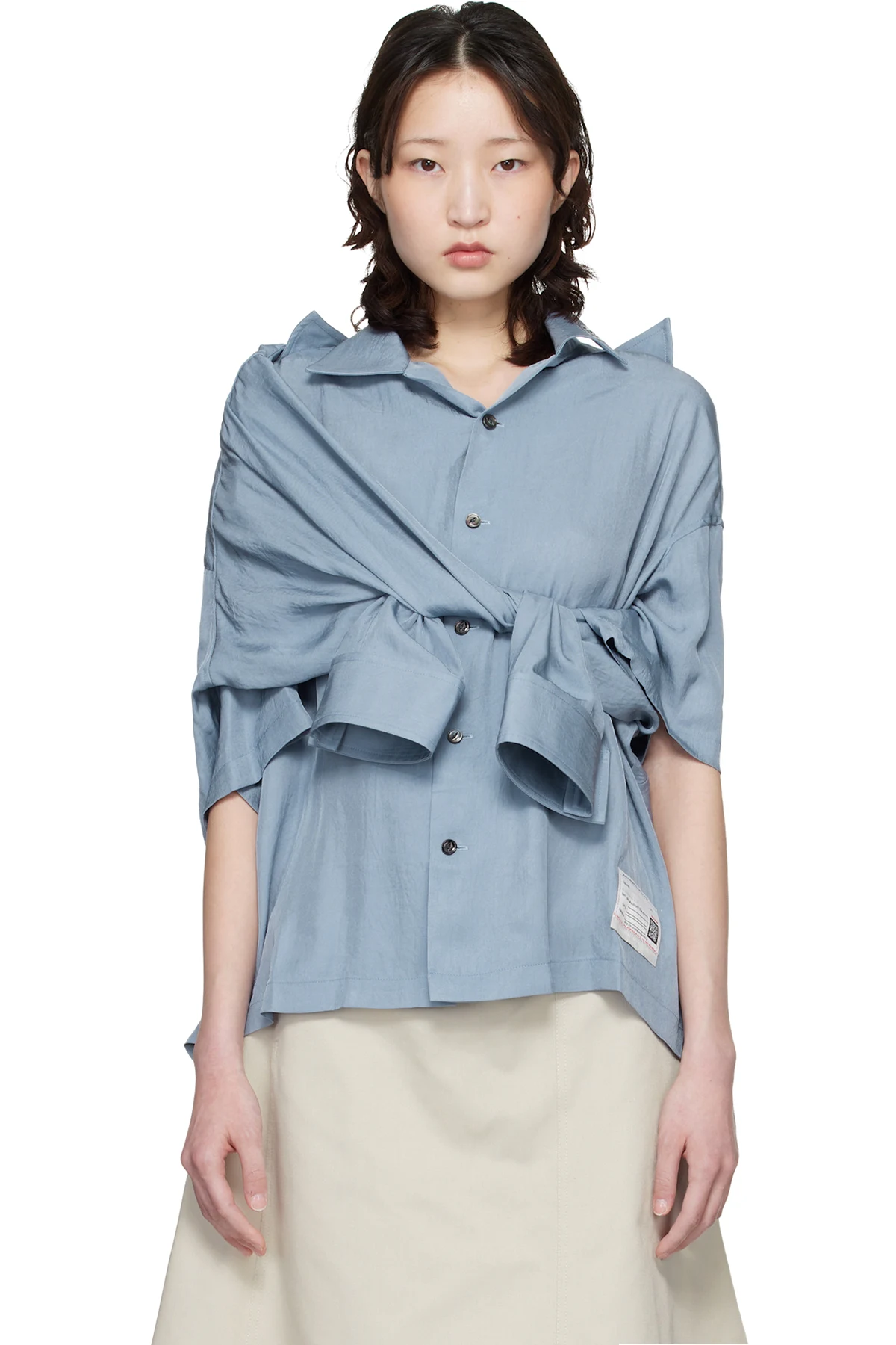 Blue Shawl Layered Shirt