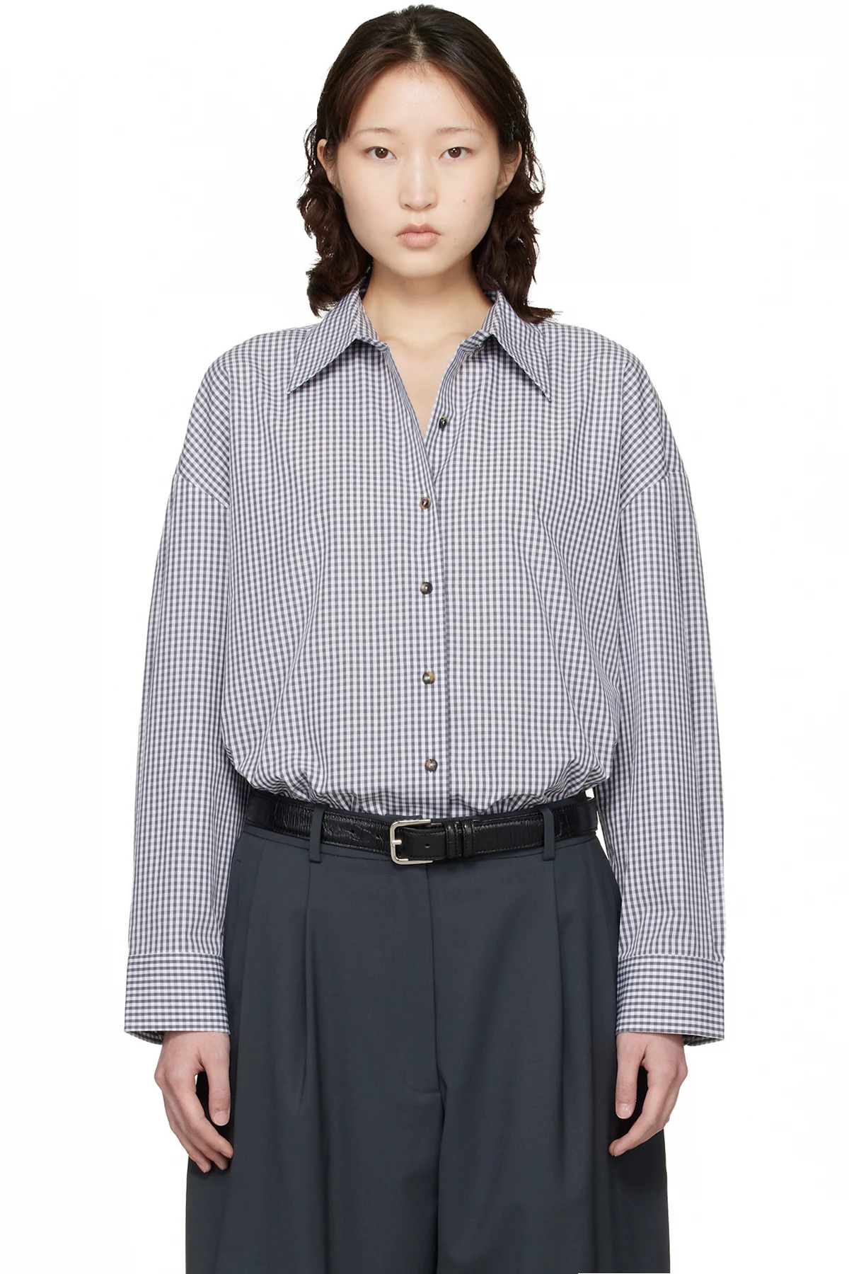 Gray & White Oversized Shirt