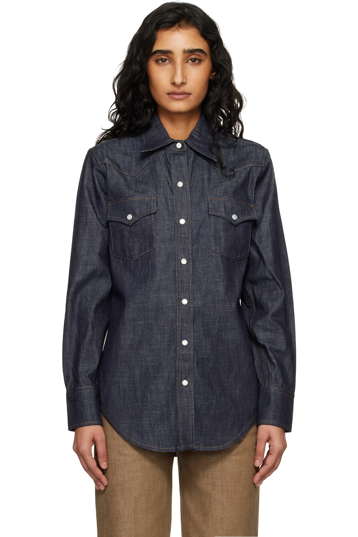 Navy Western Denim Shirt