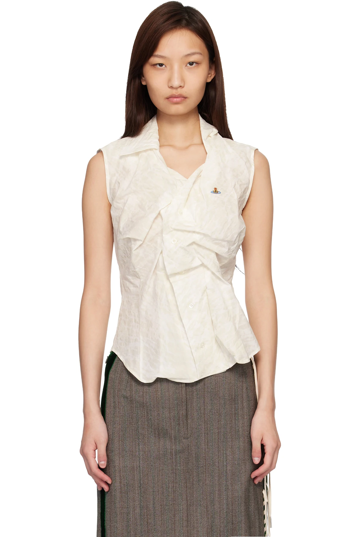 Off-White Short Sleeve Drunken Shirt