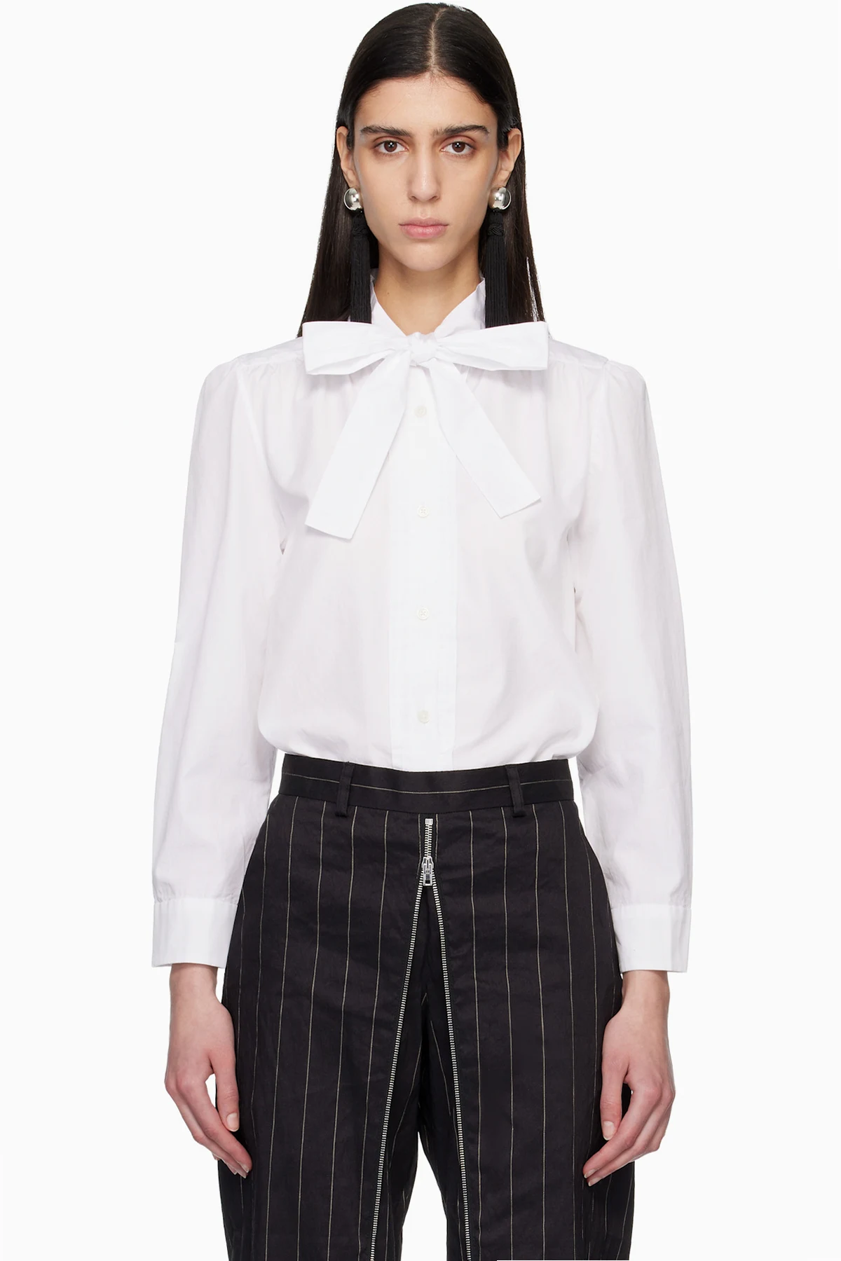 White Neck Tie Shirt