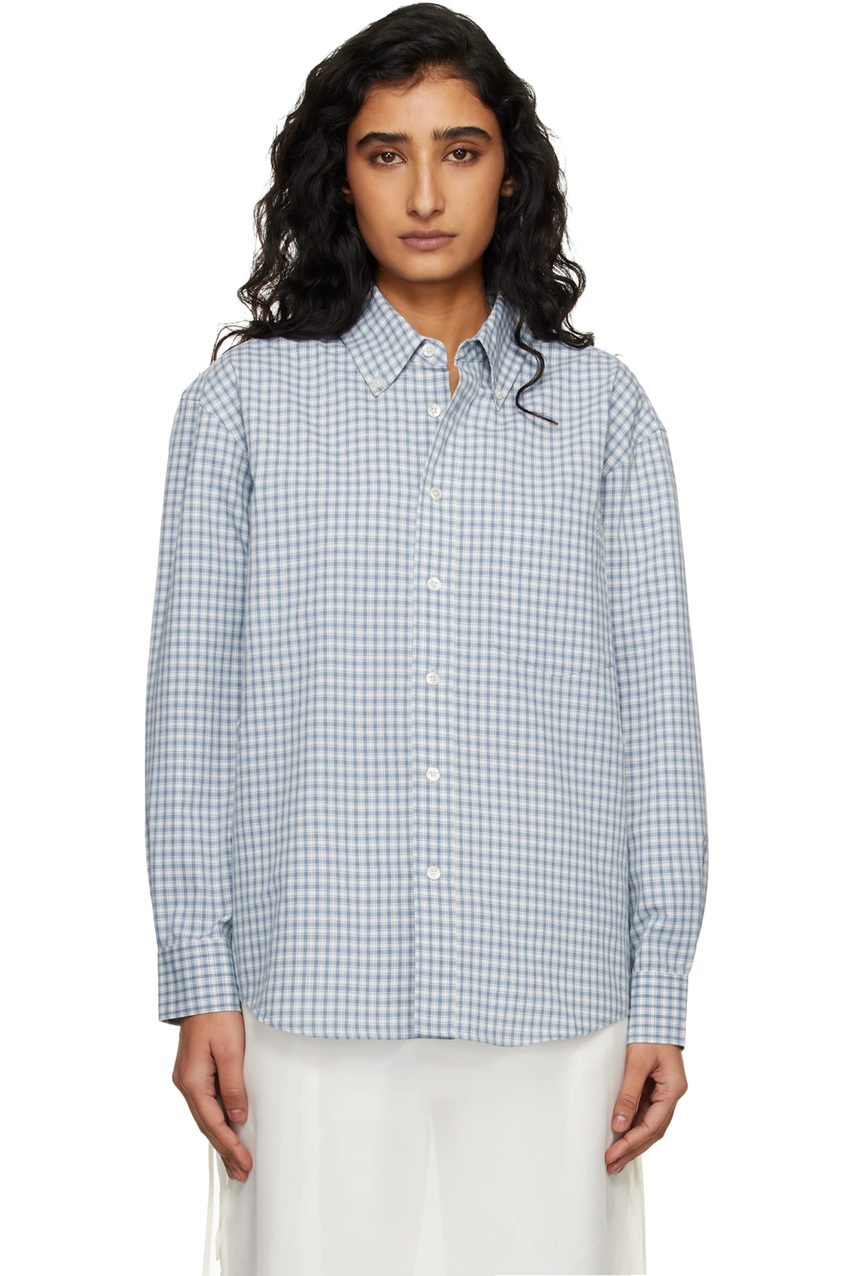Blue Oversized BD Checked Shirt