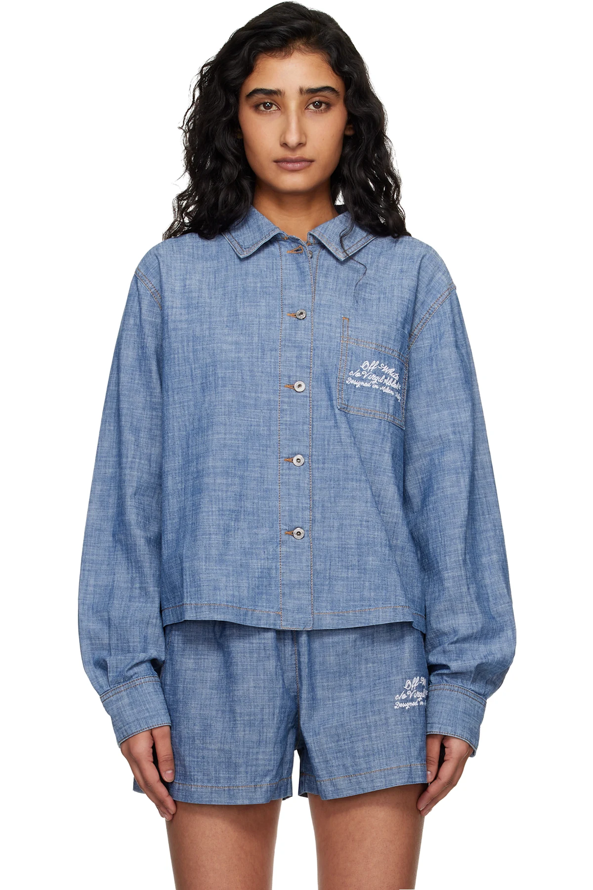 Blue Chambray Pajama Shirt