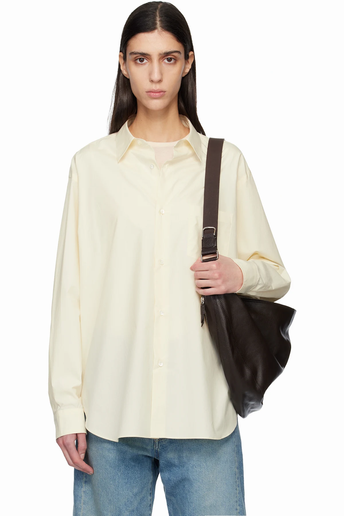 Yellow Suvin Cotton Oversized Regular Collar Shirt