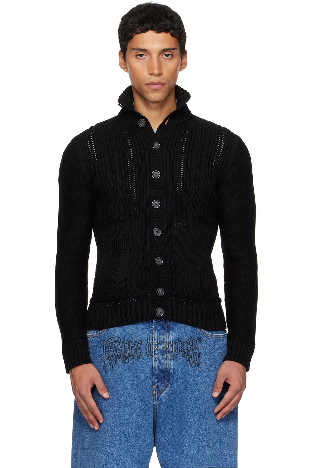 Black Cargo Cardigan