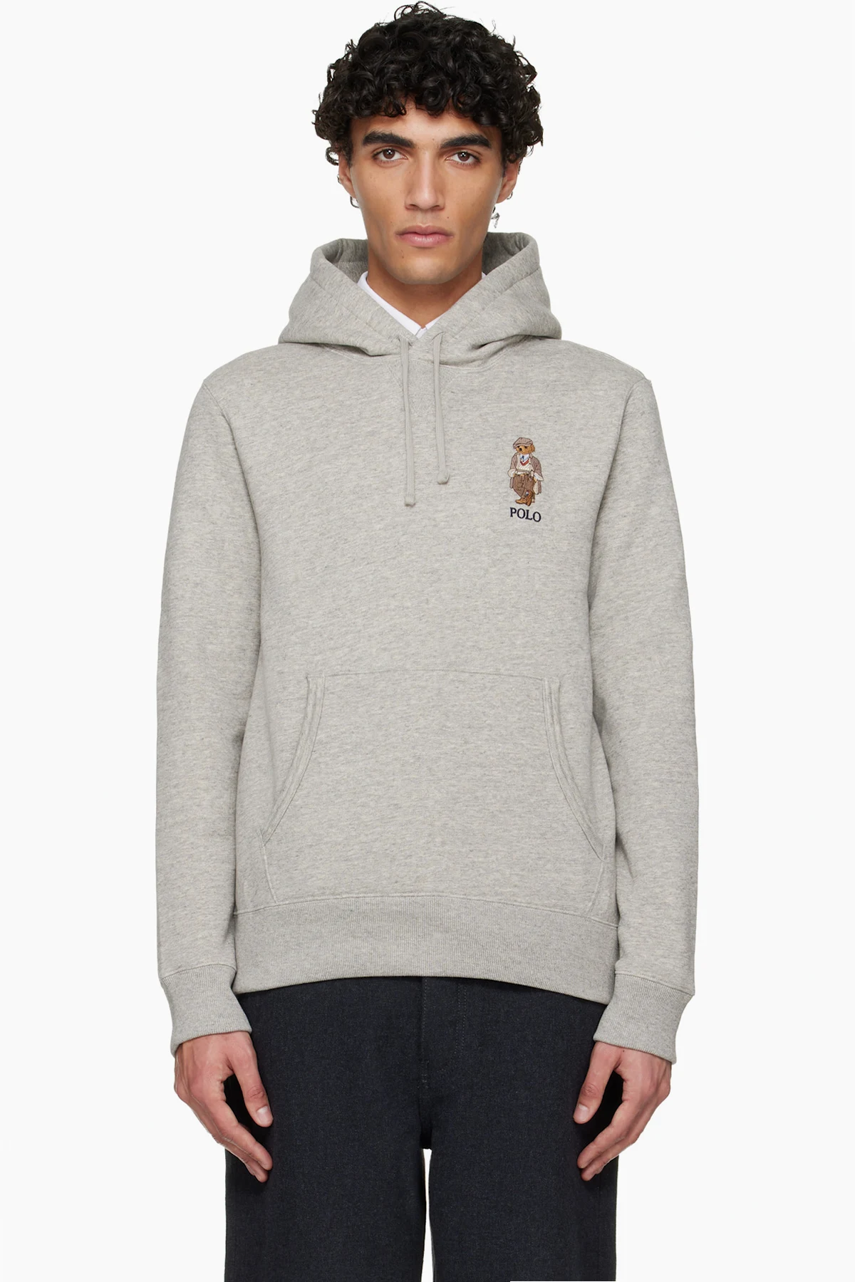 Gray 'Polo Bear' Fleece Hoodie